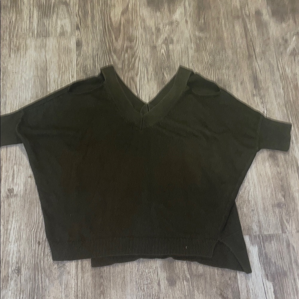 Dark Green V-Neck Sweater